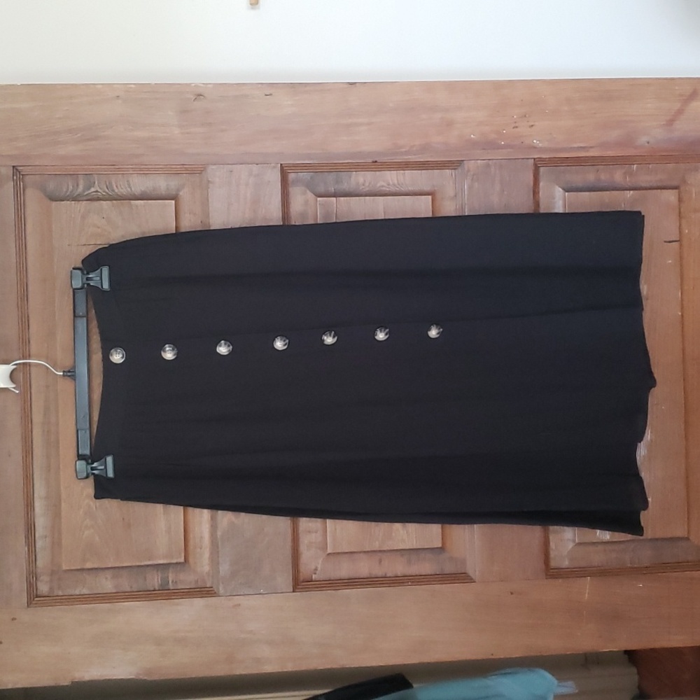 I.N. San Francisco Button Front Midi Skirt, L